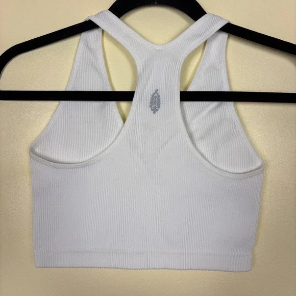 FREE PEOPLE FP Movement Free Throw Crop Top White Women Size Small Active Ribbed - Picture 6 of 10